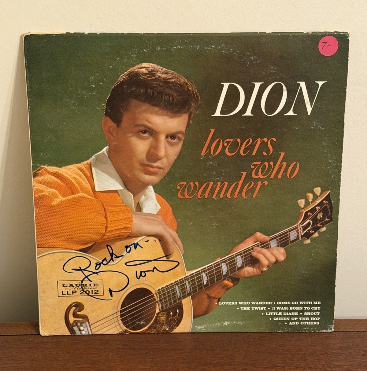 60s Legend Dion Signed Lovers Who Wander Album Cover LP With Rock On Inscription