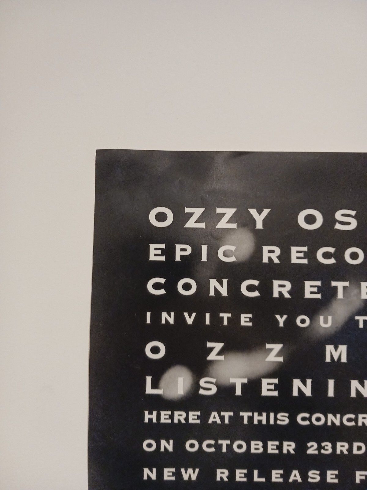 Ozzy Osbourne Promotional Poster 1995 Sony Epic Records ozzy live in Japan