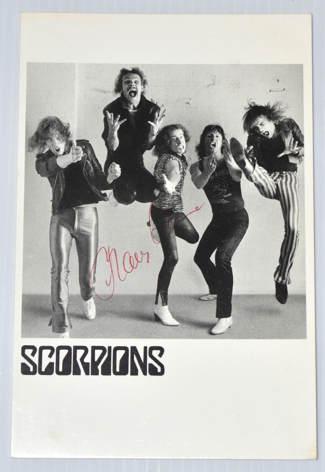 RARE SIGNED by KLAUS MEINE Promo 3 3/4” X 5 3/4” Photo Card SCORPIONS