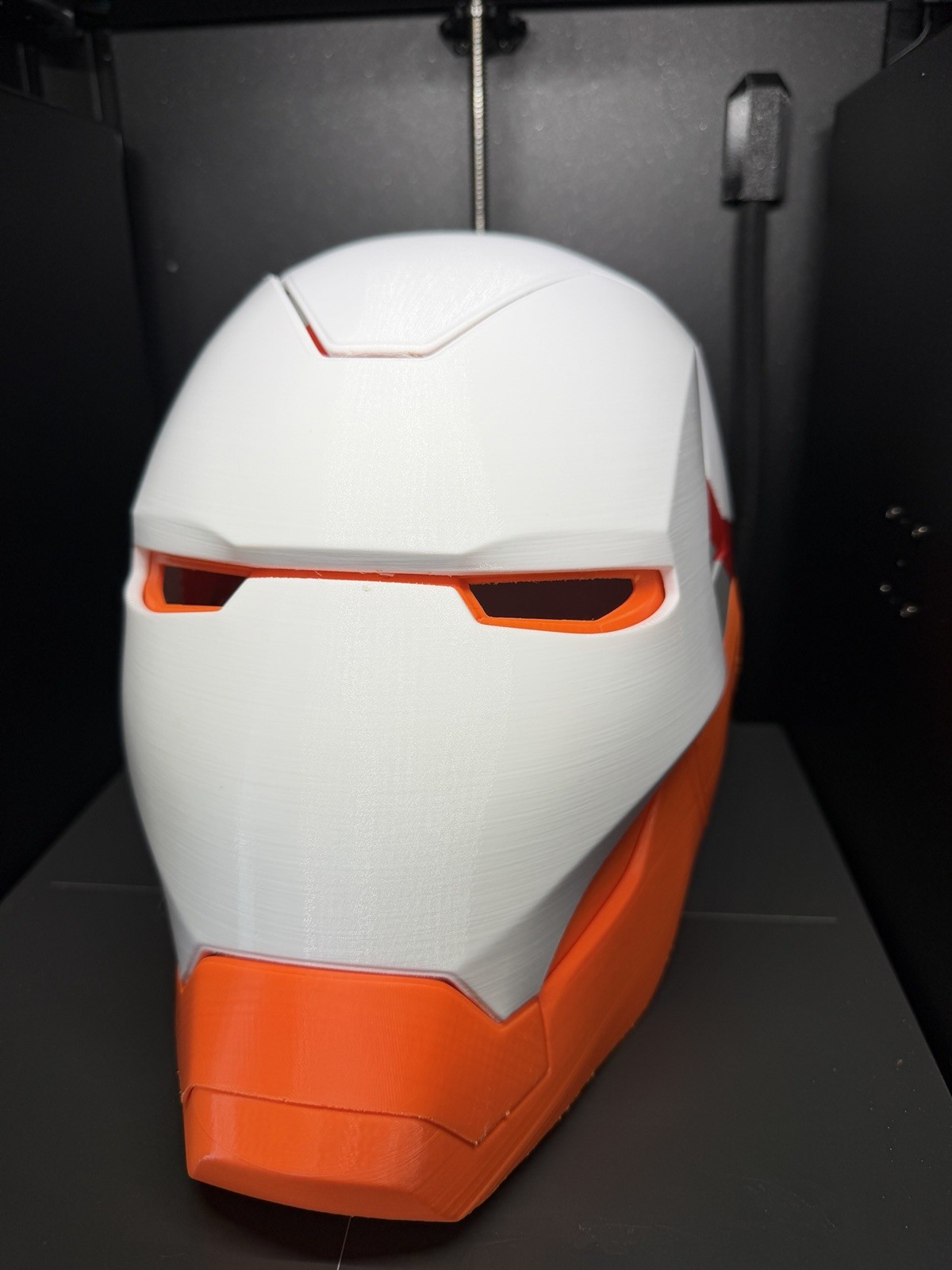 3D Printed Iron Man Helmet Raw PLA Kit 3‑Piece Fits 24” Head AS‑IS