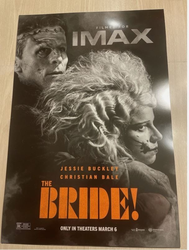 THE BRIDE MOVIE POSTER AMC IMAX ORIGINAL 2026 NEW 25×17 BALE/BUCKLEY NM IN BOX