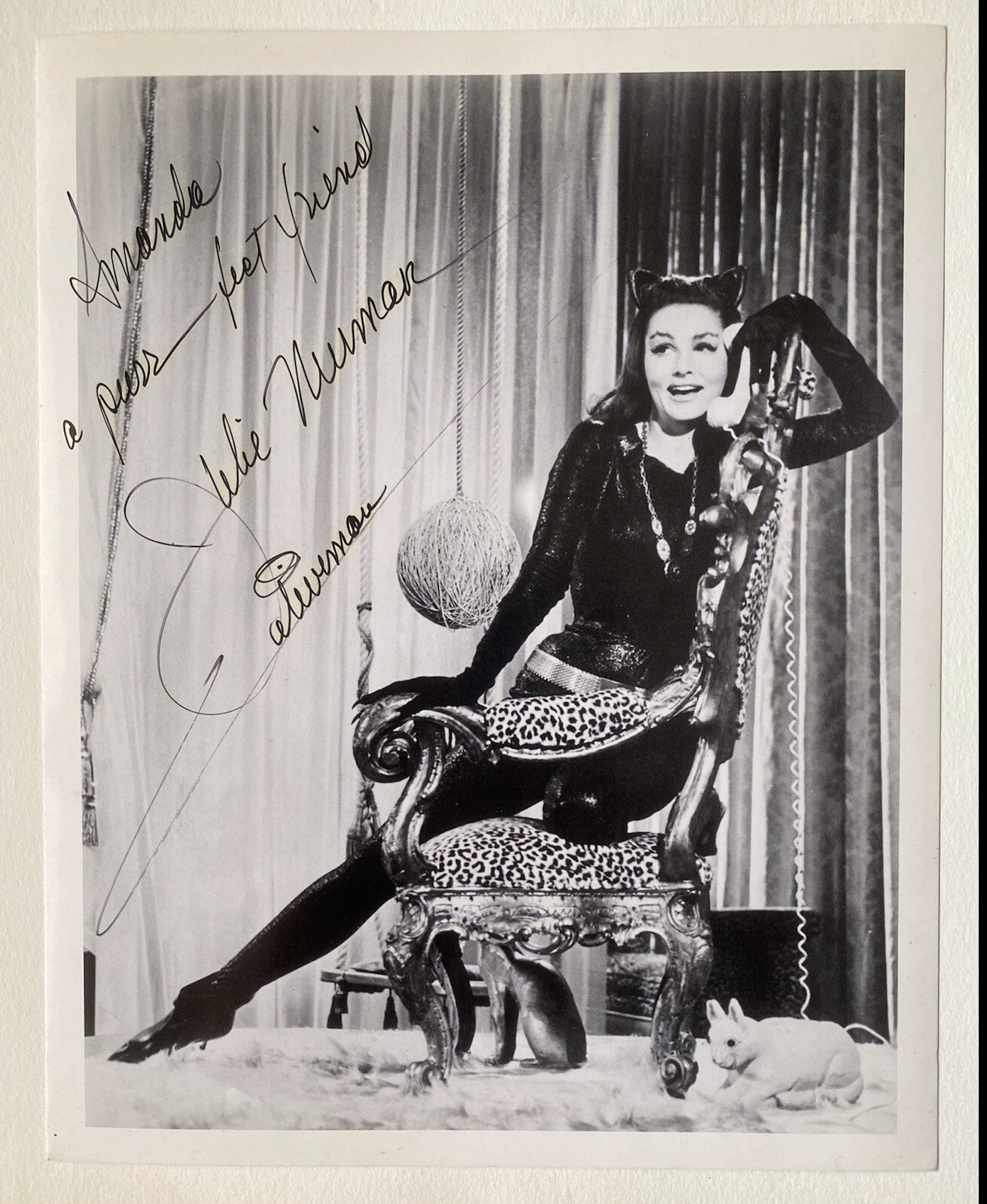 Julie Newmar Catwoman signed 8 x 10ins