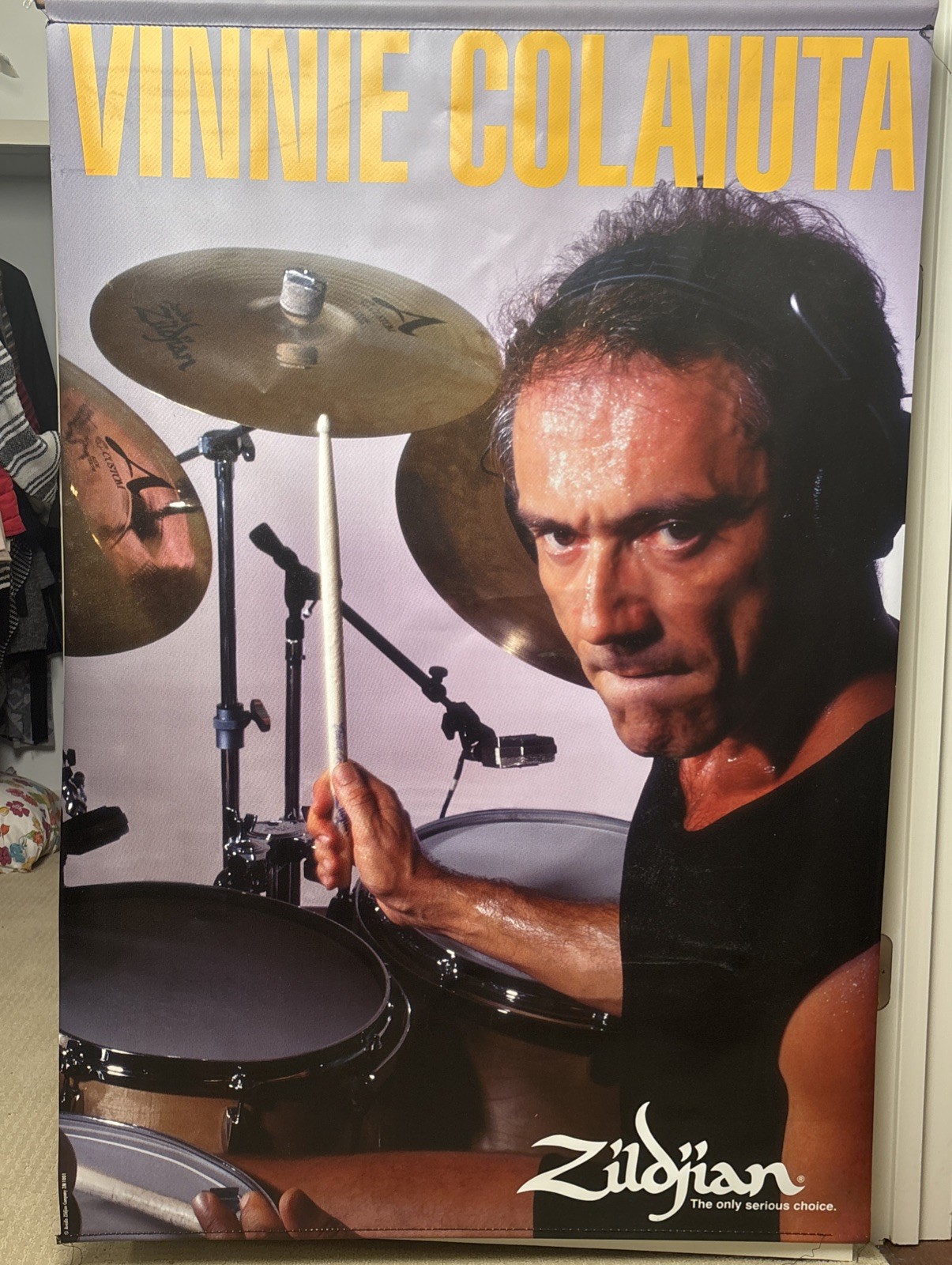 Vinnie Colaiuta Vinyl Zildjan Poster 35×52 in 889×1321 mm Wooden Dowel Wall Art