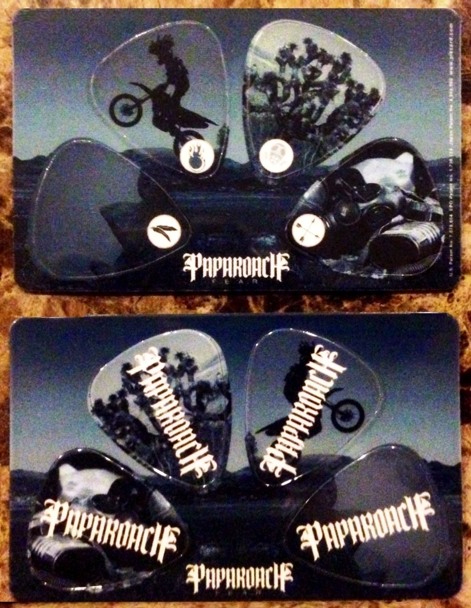 PAPA ROACH F.E.A.R Ltd Ed RARE Guitar Picks Lot +BONUS Metal Rock Band Stickers!