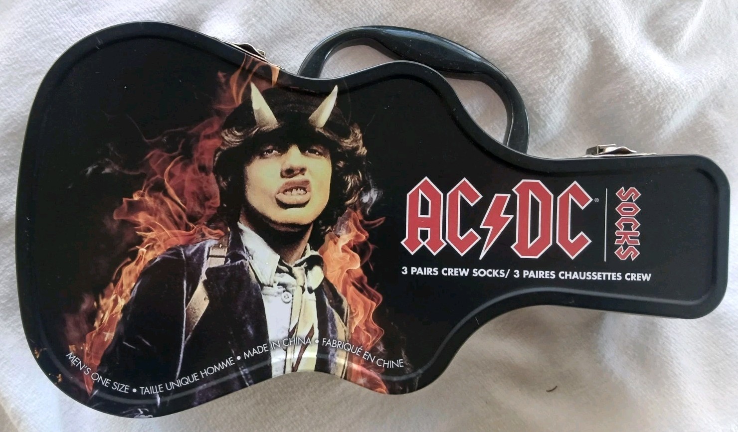 AC/DC 3 Pair Socks In Keepsake Tin Highway to Hell Angus Young New licensed