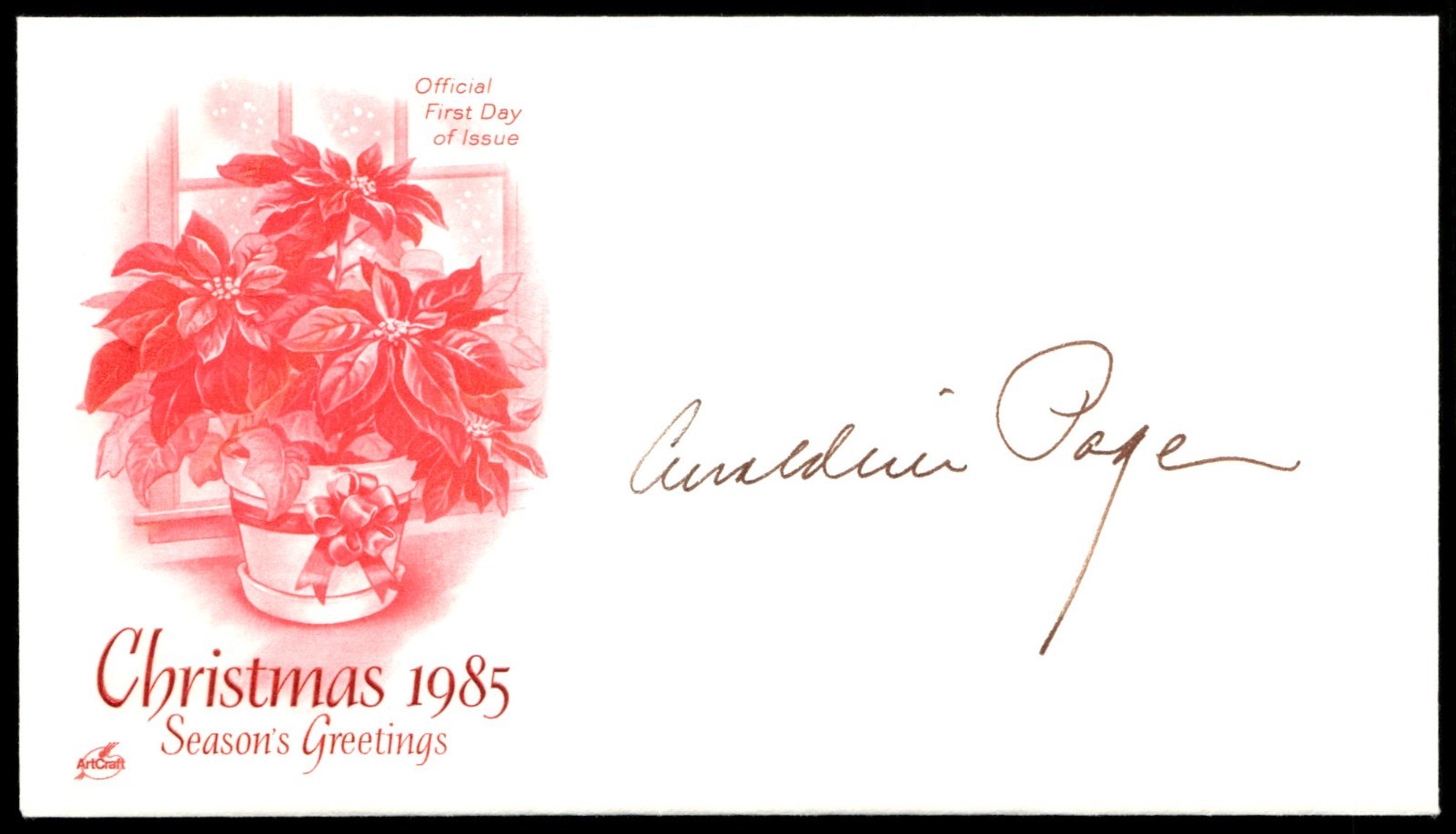 Actress Geraldine Page 1st First Day Cover Signed -Rare Vintage FDC Autograph