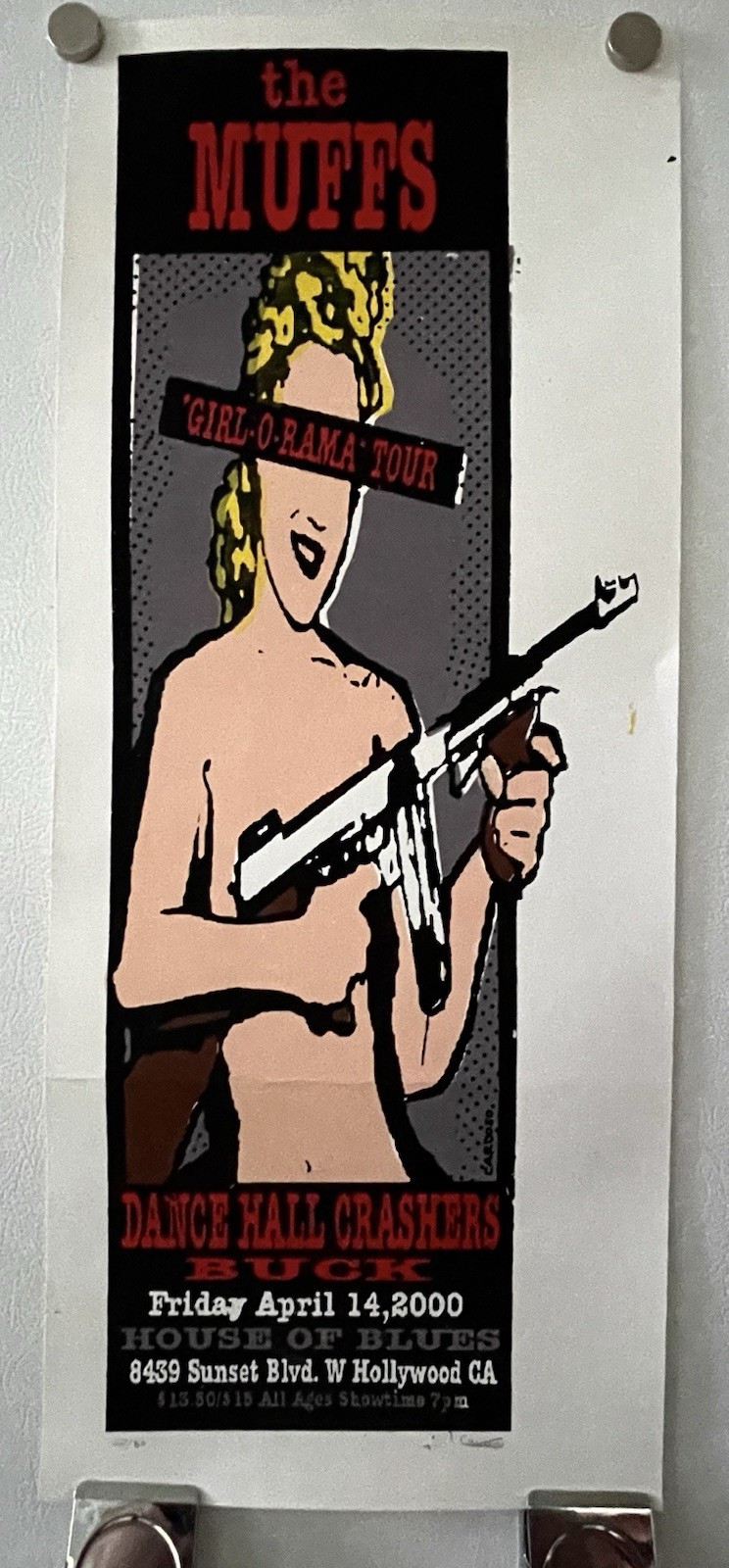 The Muffs / Dance Hall Crashers @ House of Blues 2000 silkscreen Tour Poster