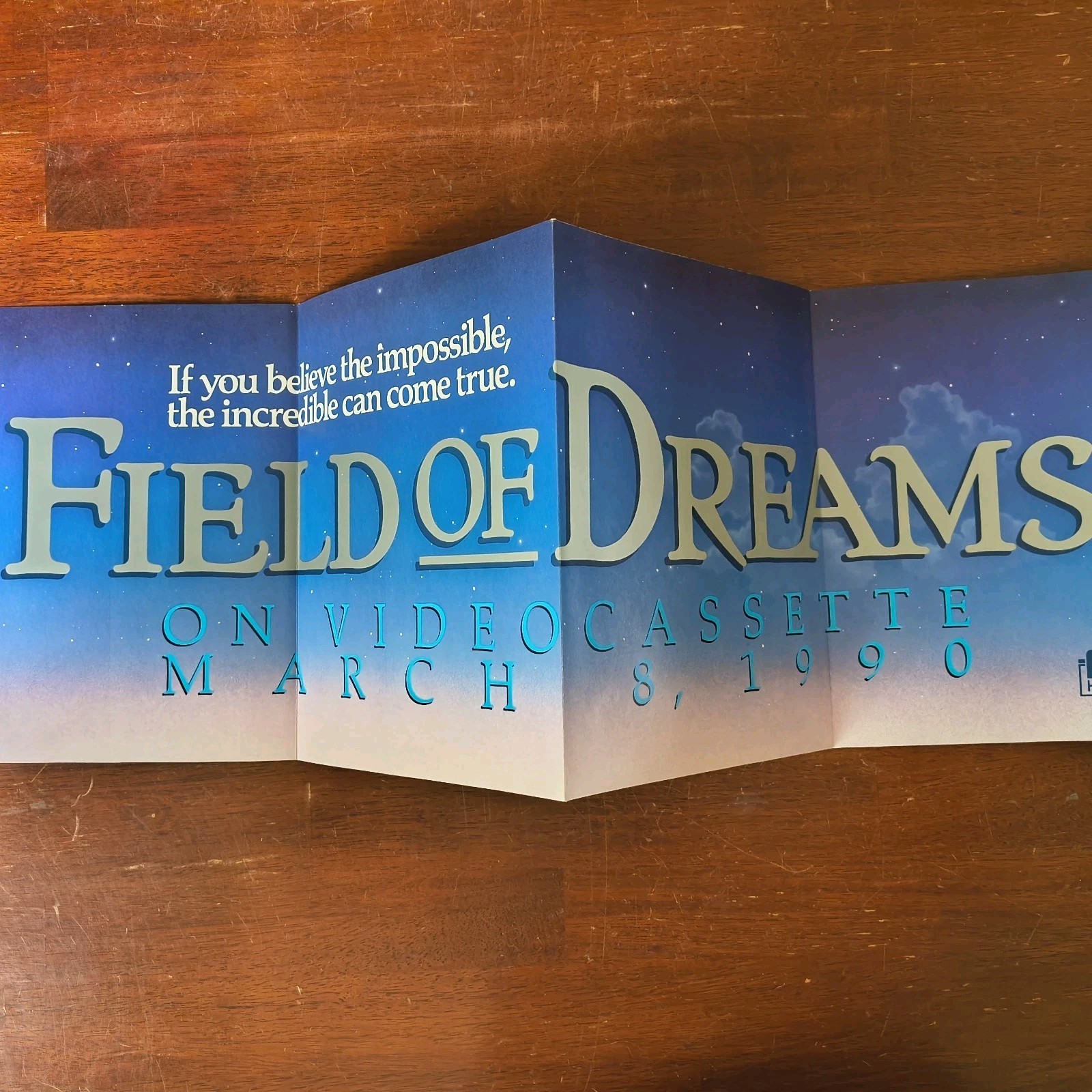 Field of Dreams 1989 MCA Home Video Fold Out Promo Brochure Kevin Costner 11×8.7