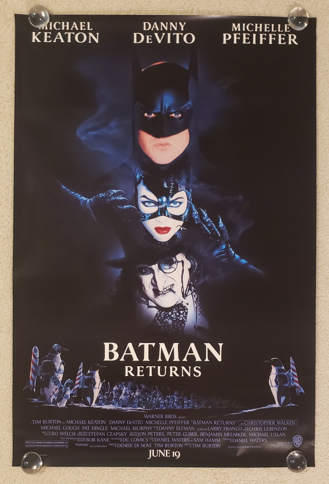 Batman Returns Original One-Sheet Movie Poster – 27×40 DOUBLE-SIDED
