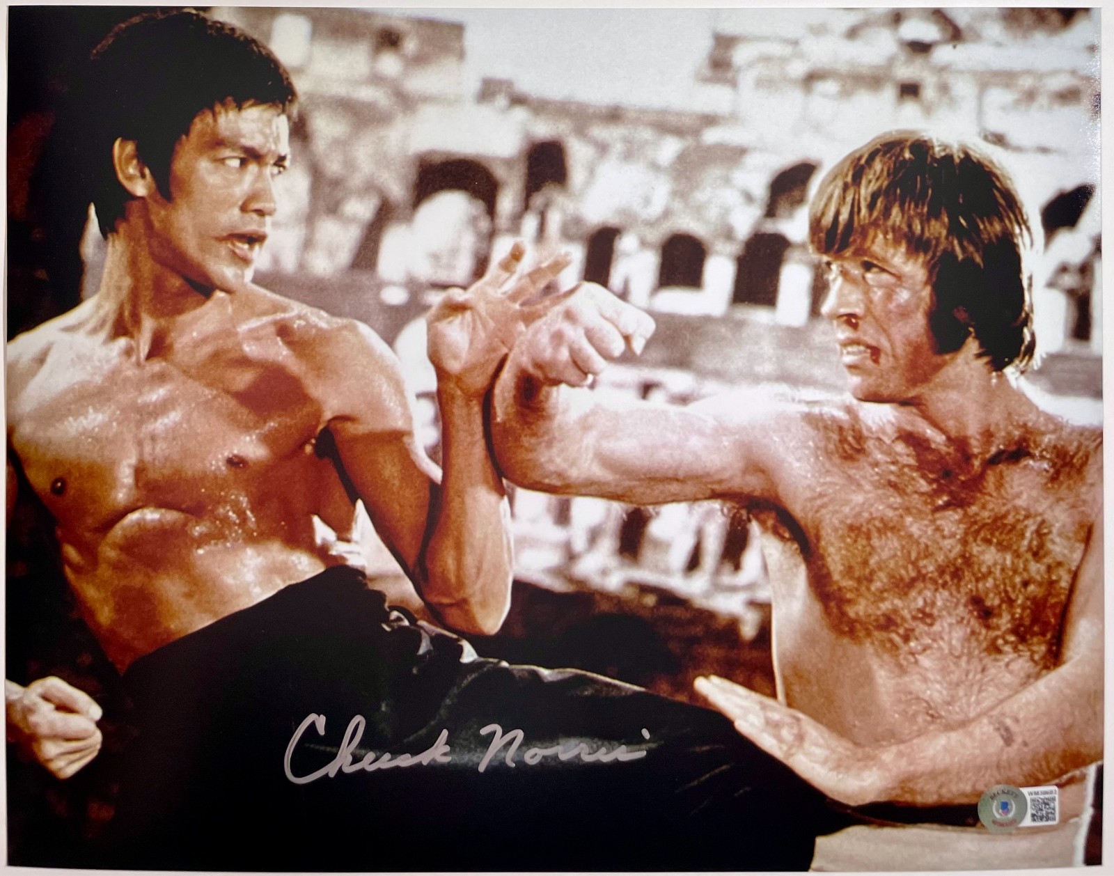 Chuck Norris Signed The Way Of The Dragon 11×14 Photo Autograph Colt Beckett COA