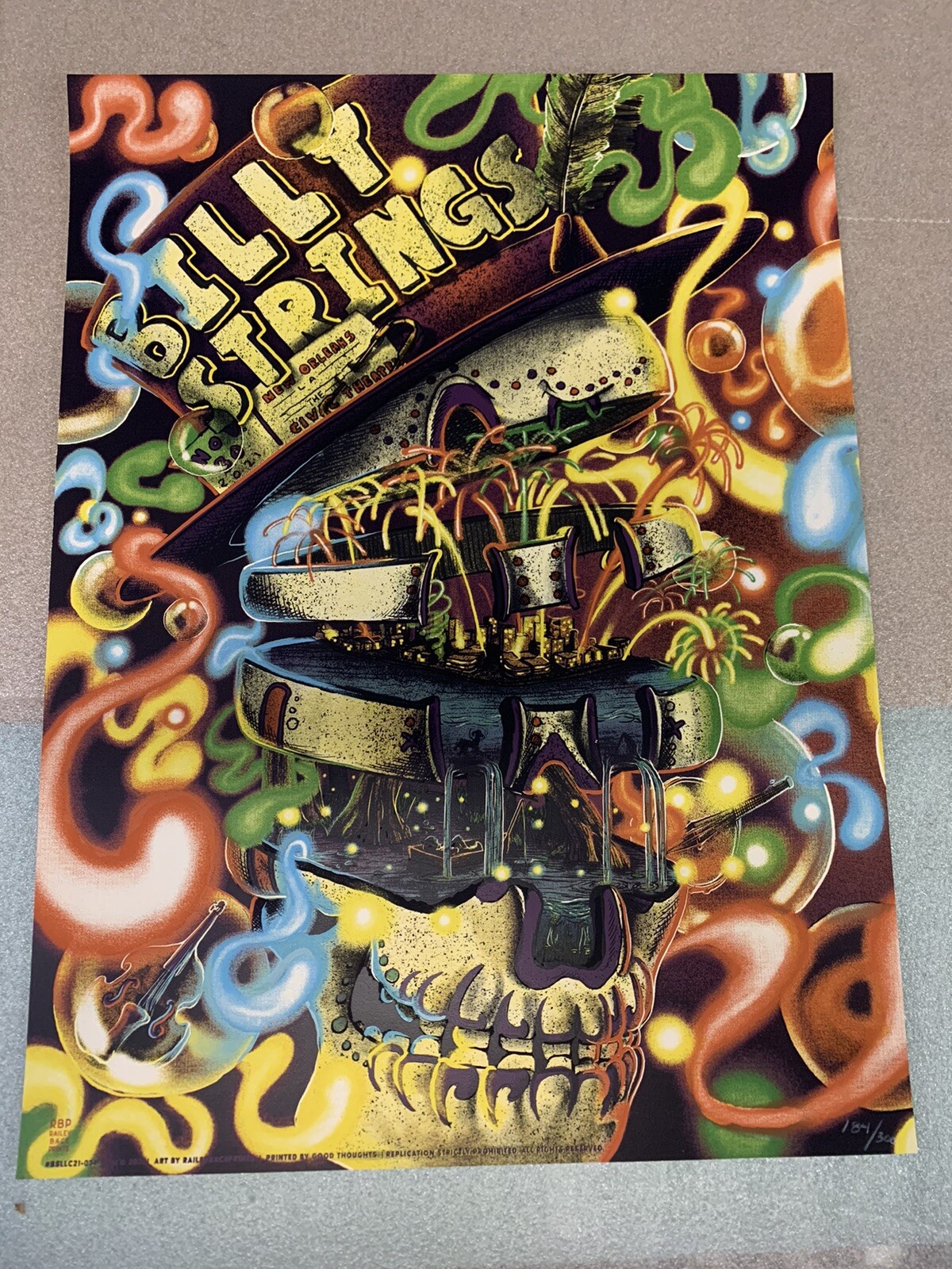 Billy Strings New Orleans Poster NOLA by Bailey Race Night 1 Nov. 30th