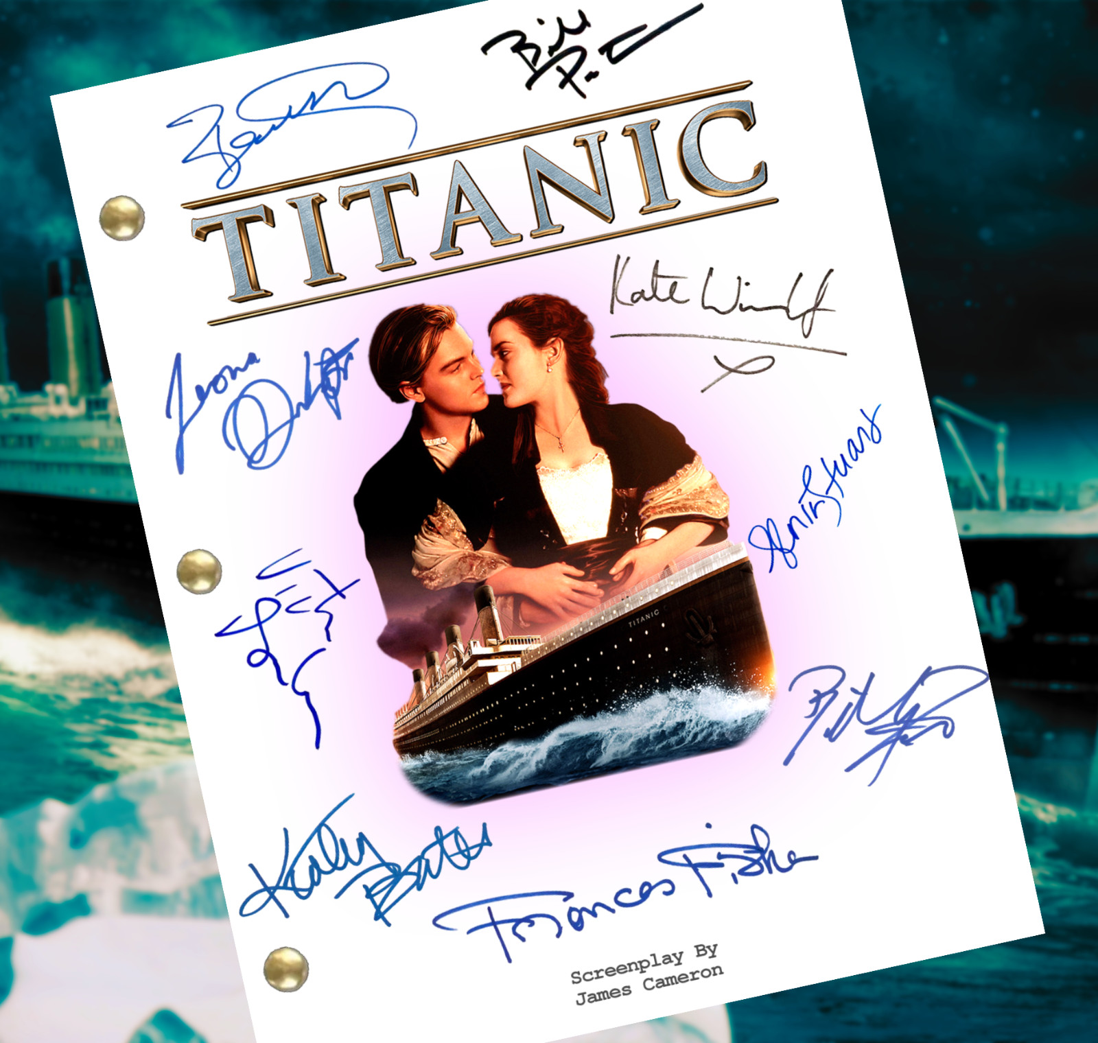 Titanic Movie Script Signed, Autograph Reprints, 153 Pages Screenplay, Leonardo