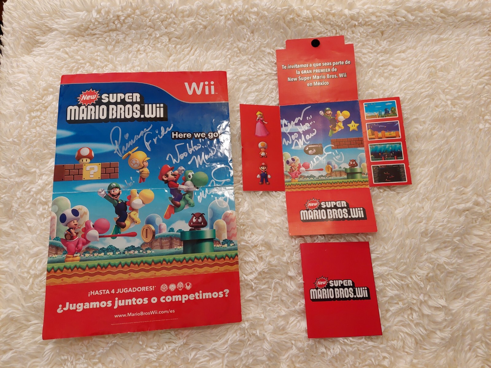 CHARLES MARTINET SIGNED set SUPER MARIO BROS. WII 12×18 NINTENDO