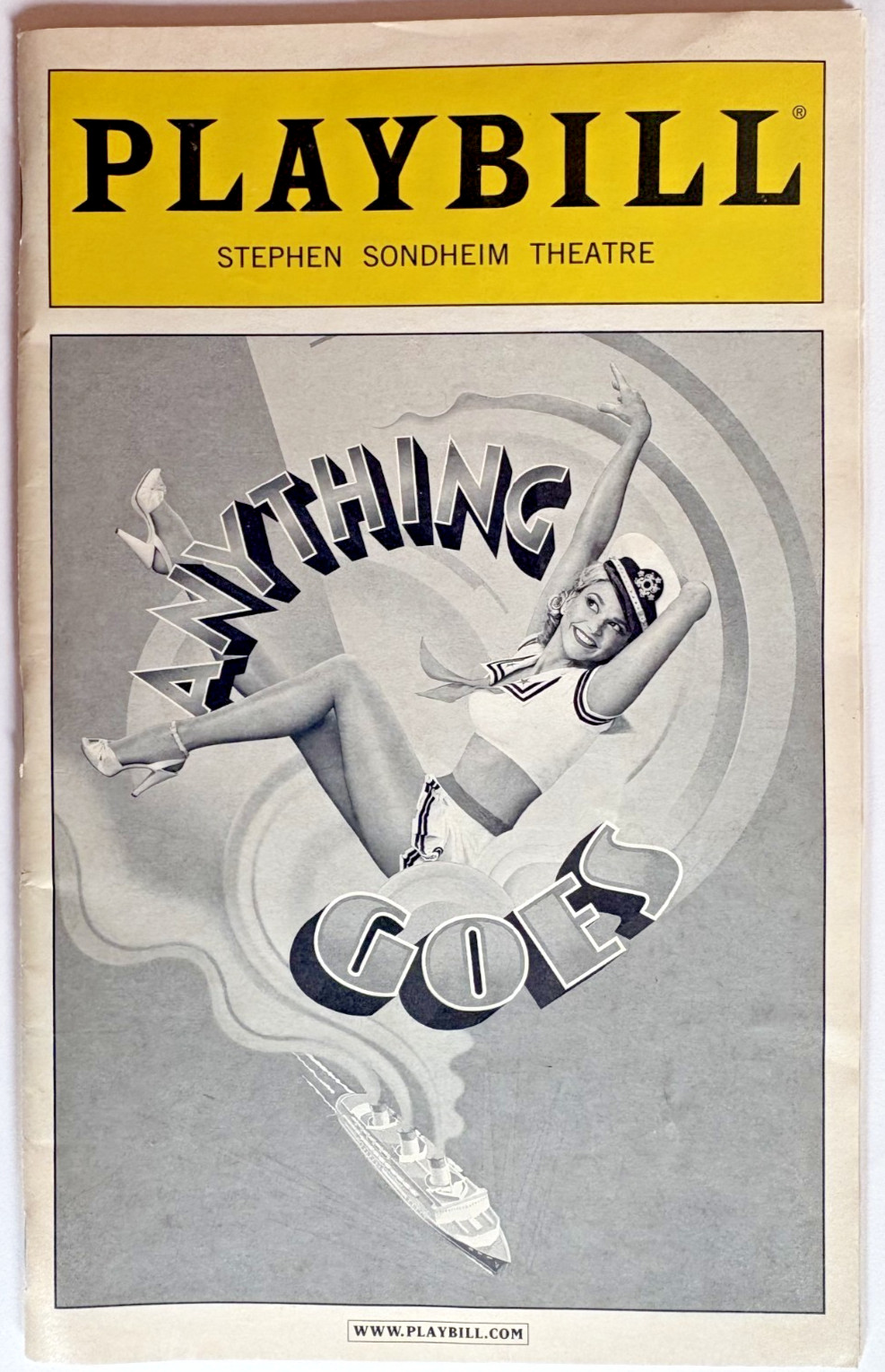 Anything Goes 2011 SUTTON FOSTER JOEL GREY JESSICA WALTER Playbill Sondheim Thea