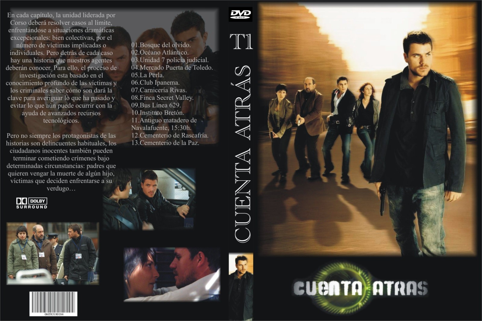 ESPAÑA SERIES, CUENTA ATRAS, 1RA,2DA, 29 CAPIT/9 DVD/BOXES, 2007-08