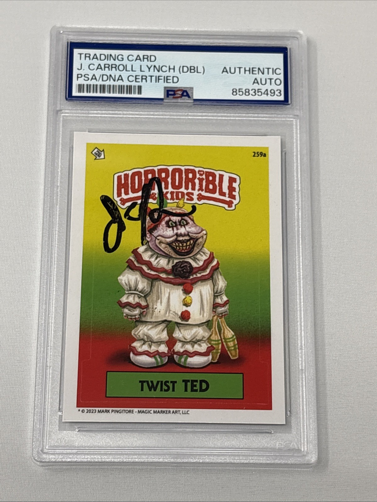 John Lynch 2x Signed Horrorible Kids: Series 8 GPK “Parody” #259a TWIST TED PSA