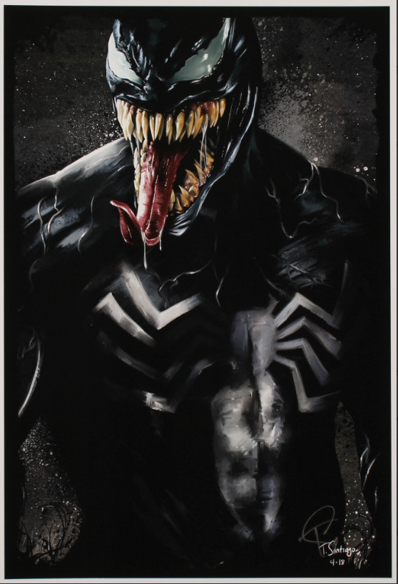 TONY SANTIAGO-VENOM-Marvel Comics 13×9 Signed Lithograph (PA)