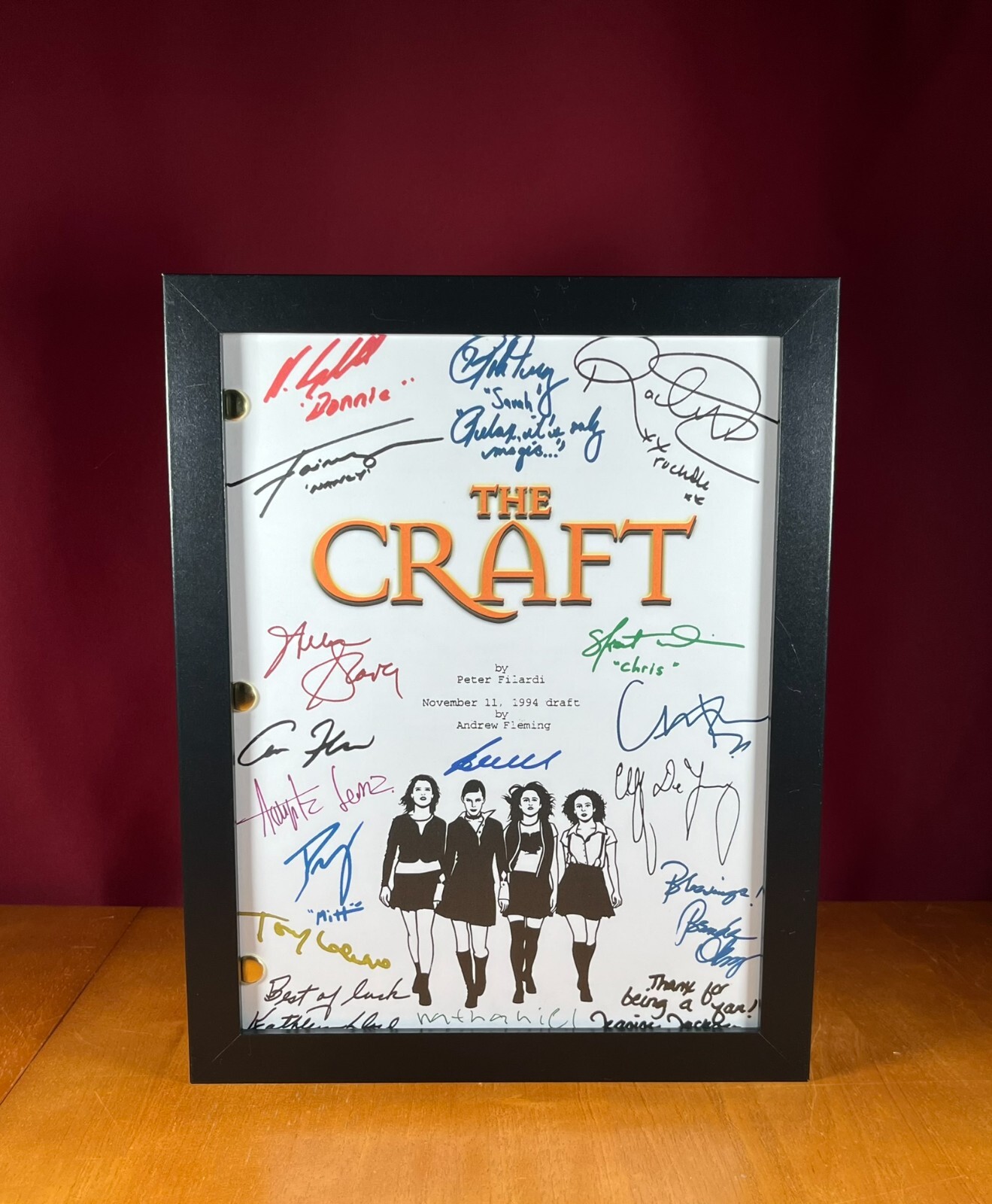 The Craft Script Signed- Autograph Reprints- 114 Pages- Witches- Neve Campbell