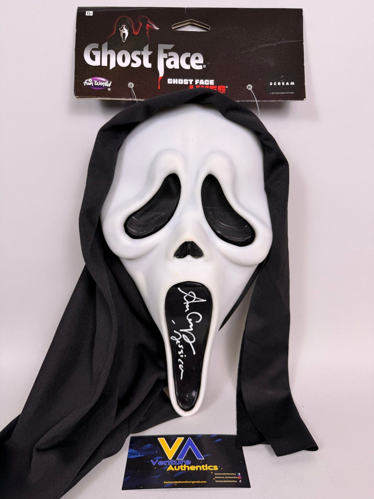 Anna Camp Signed Ghost Face Fun World Scream 7 Mask w/ JSA WITNESS COA