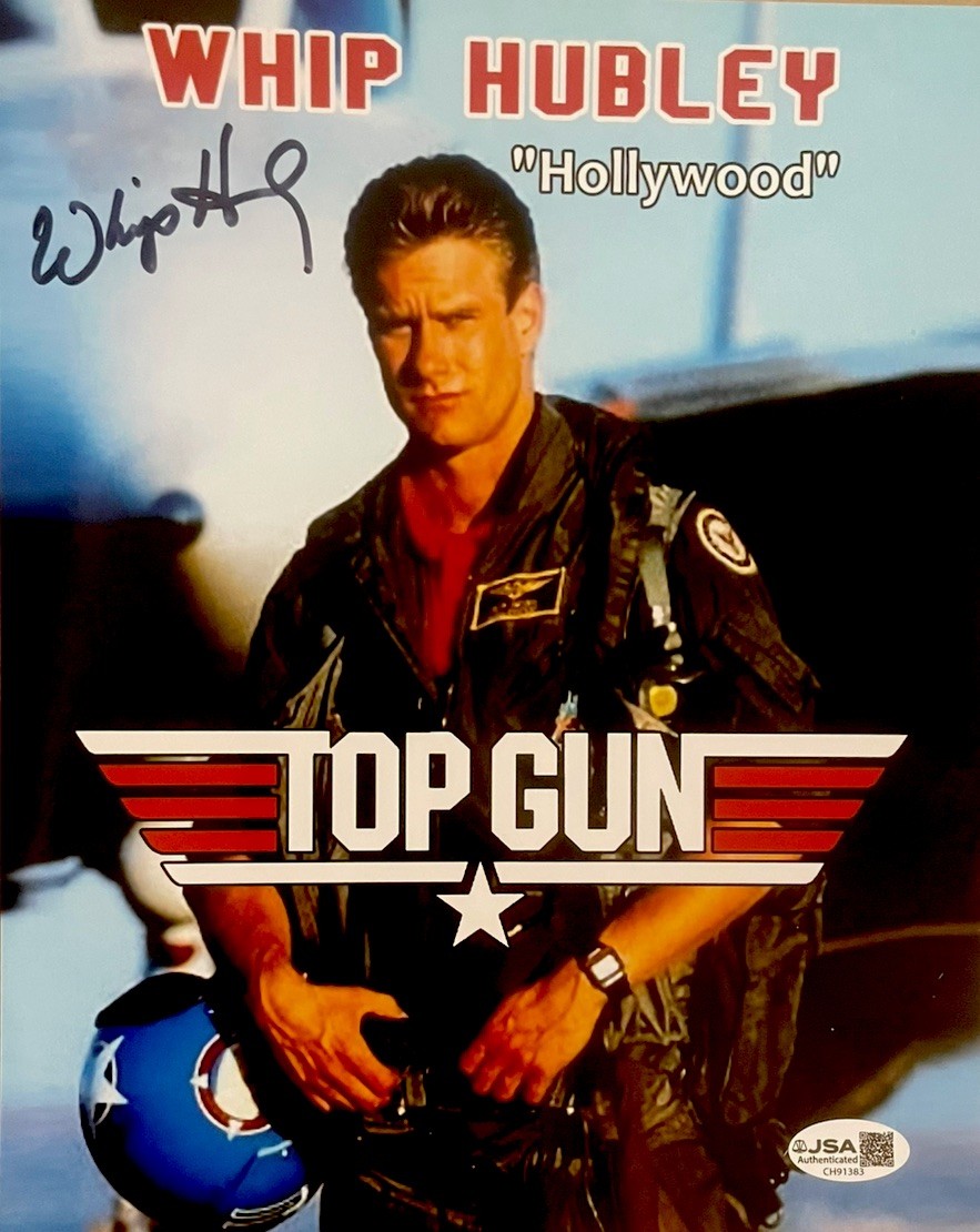 “Top Gun” 8×10 Photo Signed By Whip Hubley “Hollywood” JSA Certified