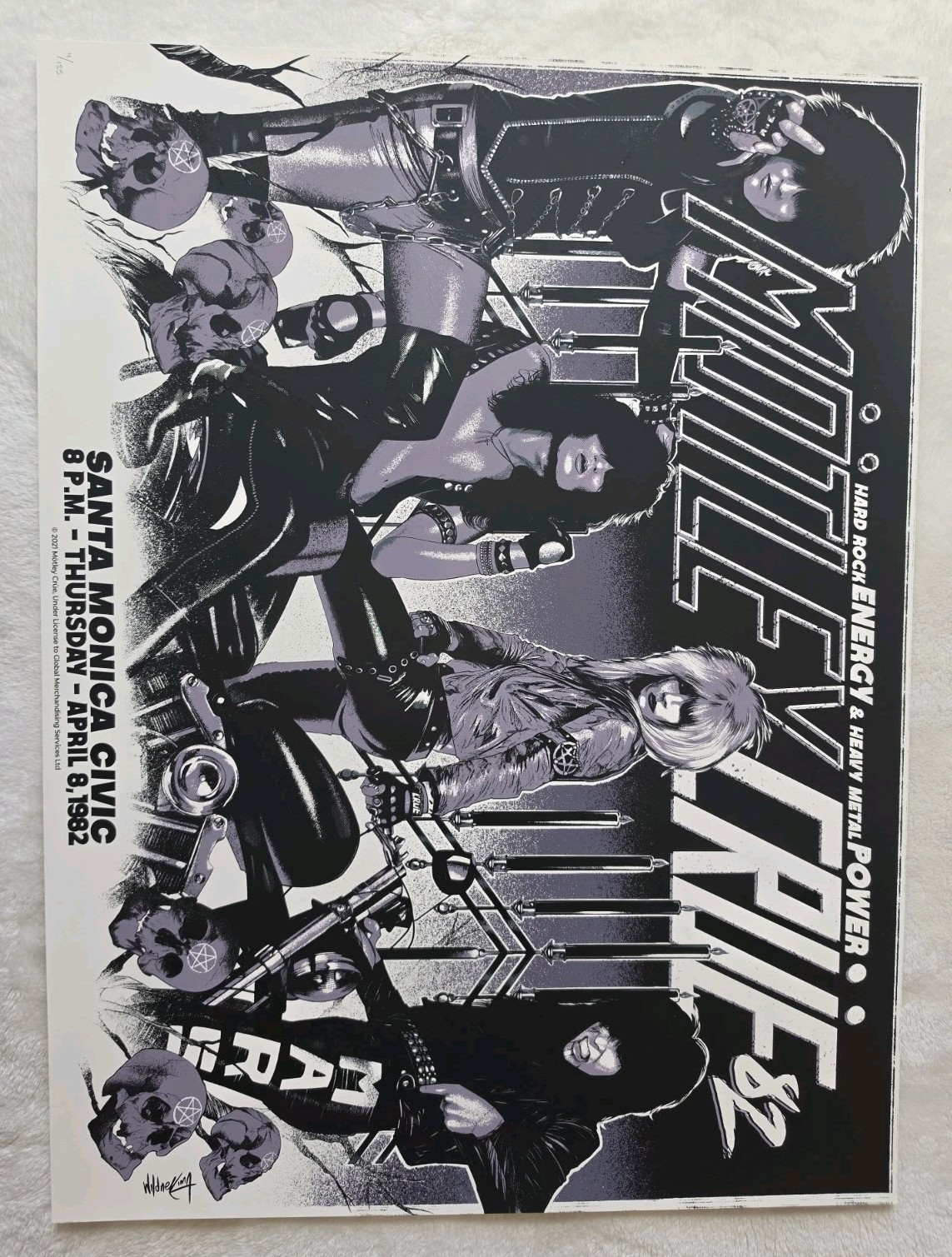 Mötley Crüe 8 April 1982 Santa Monica Civic Artwork Wildner Lima Numbered 4/125