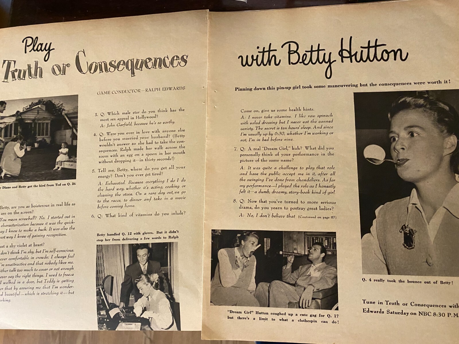Betty Hutton, Four Page Vintage Clipping