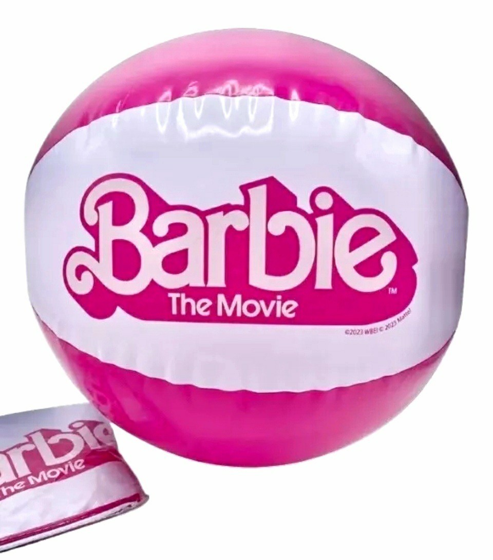 Barbie The Movie Greta Robbie Gosling Inflatable Beach Ball Promo Rare NEW