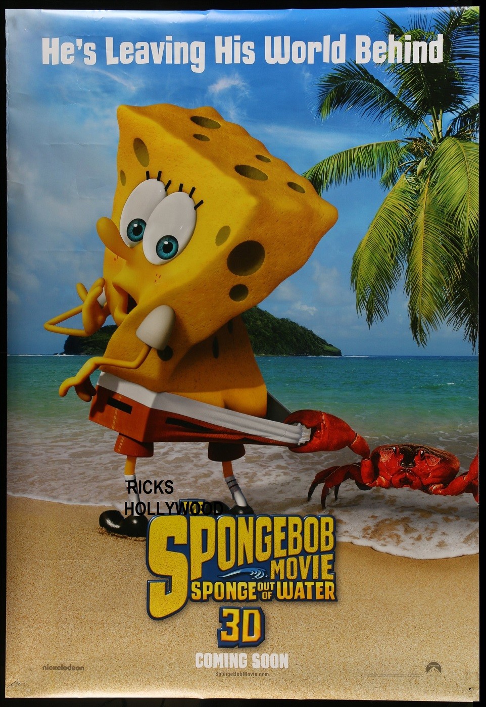 Original SPONGEBOB MOVIE SPONGE OUT OF WATER 48X70 HUGE Bus Shelter Poster #1