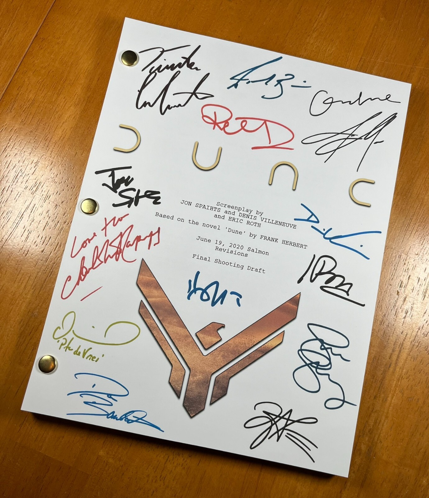 Dune 2021 Script Signed- Autograph Reprints- Dune Script- Denis Villeneuve