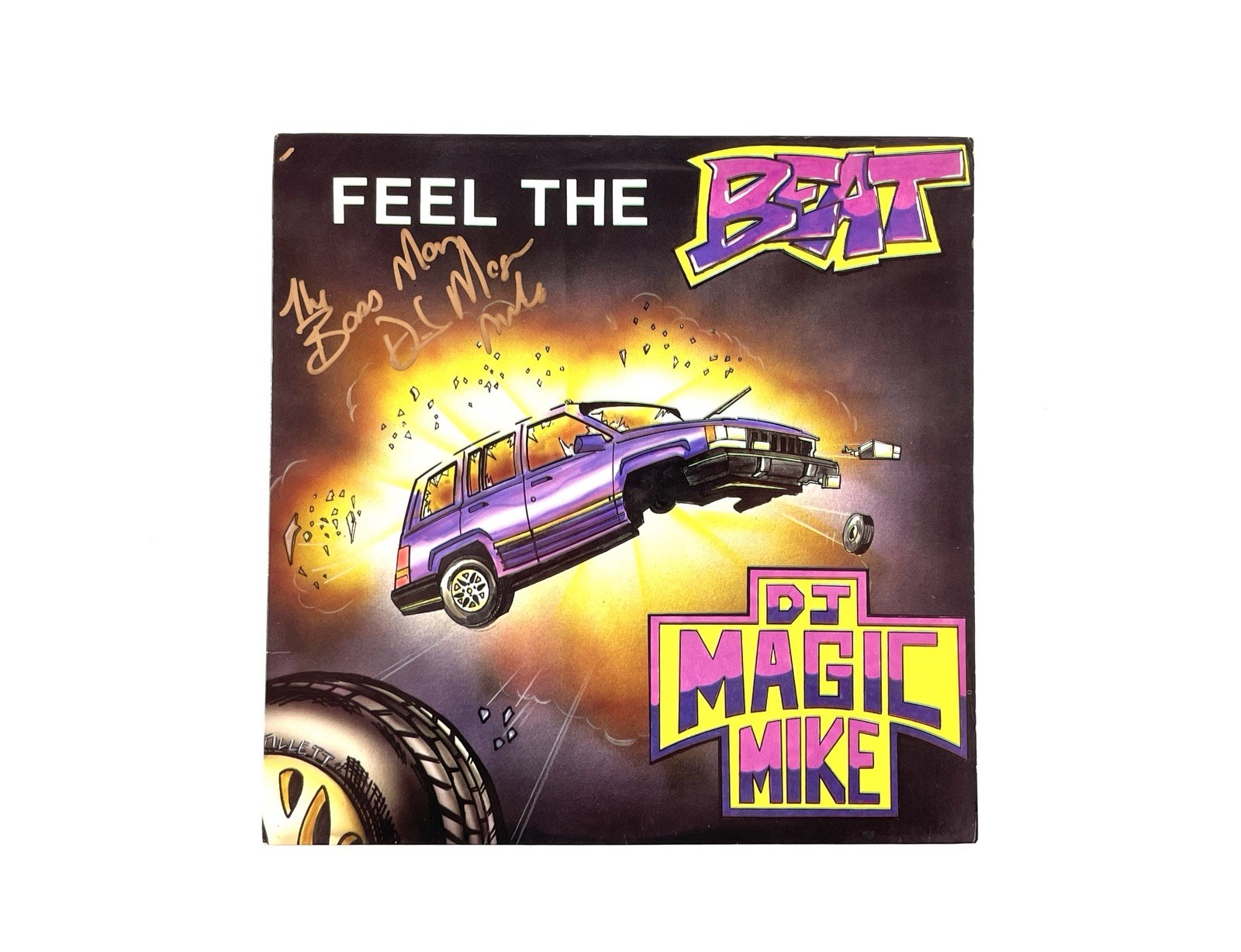 DJ Magic Mike Signed Feel The Beat Purple Vinyl Record Bass Man ACOA Certified