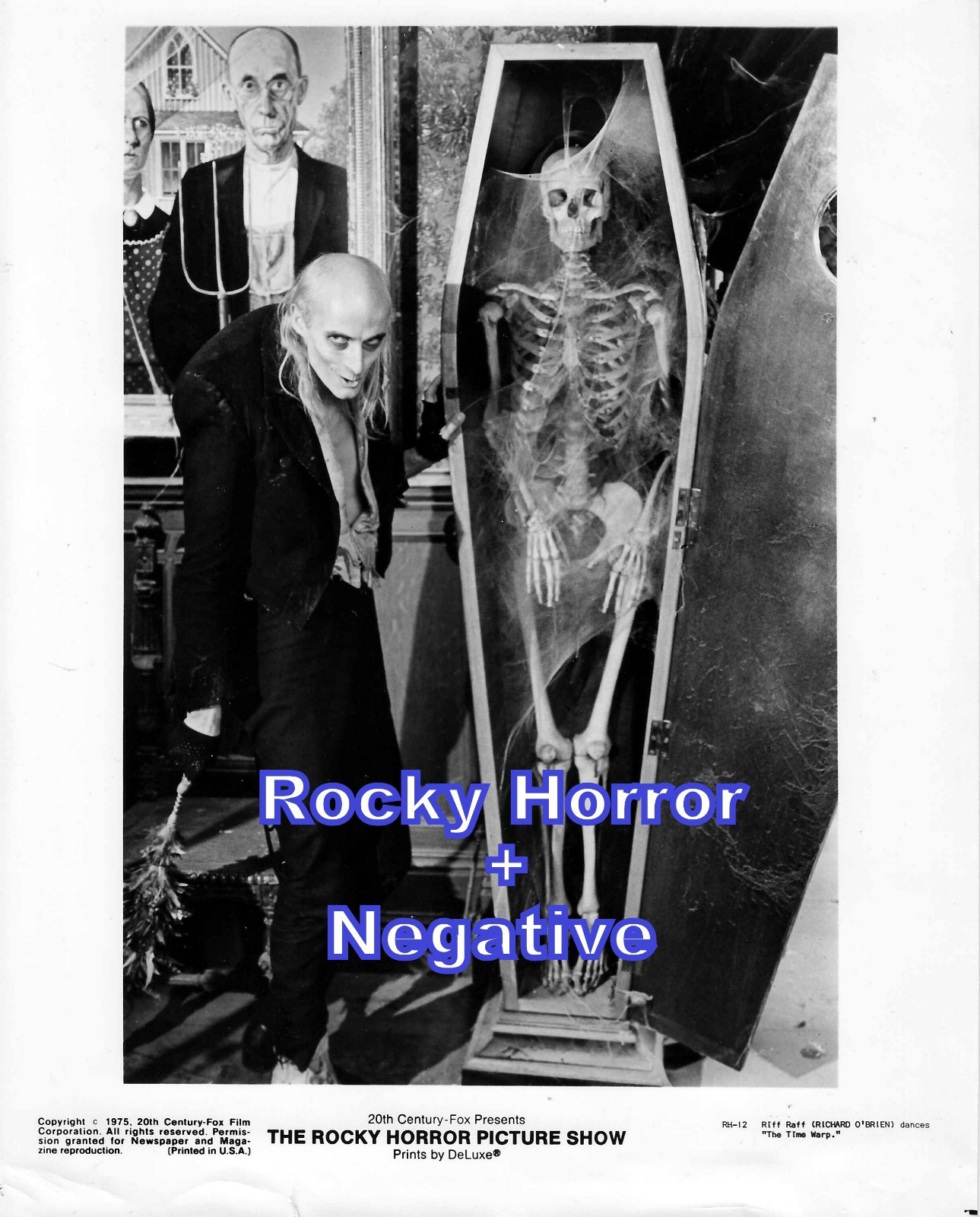 THE ROCKY HORROR PICTURE SHOW-RIFF RAFF ORIGINAL 8X10 PHOTO + 8X10 COPY NEGATIVE