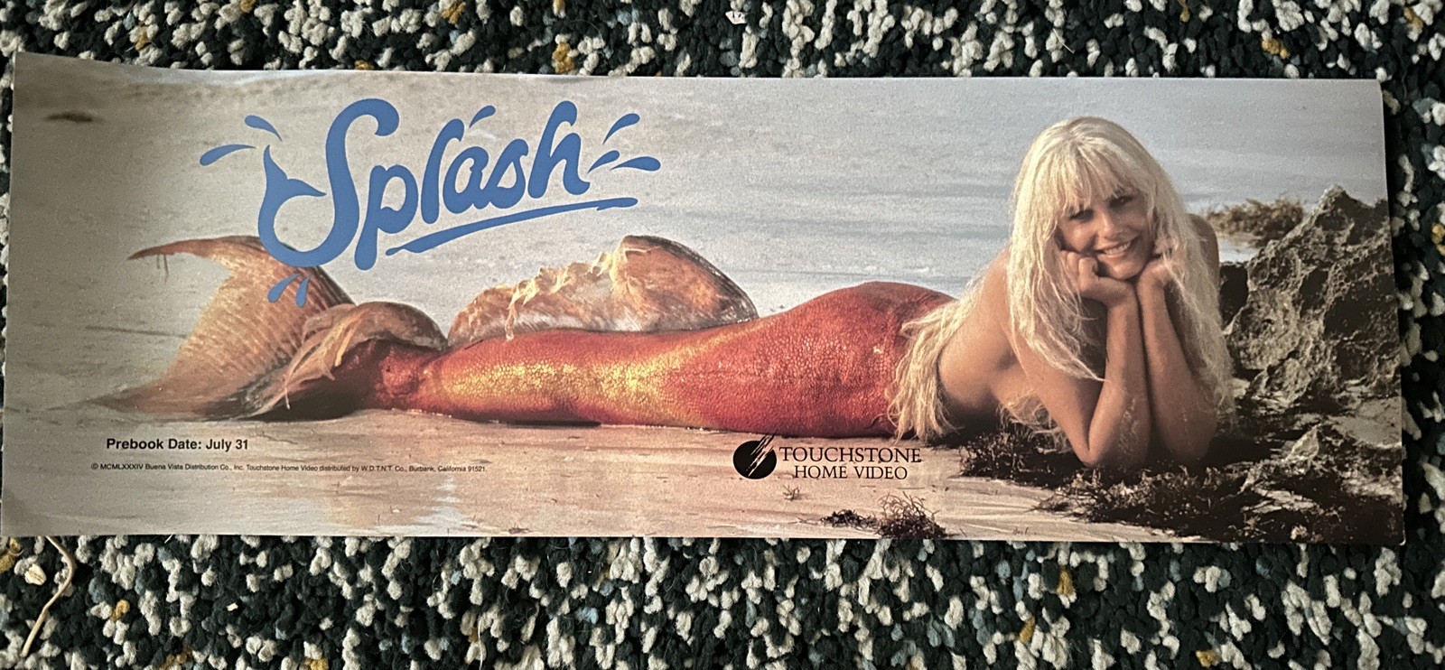 SPLASH 1984 Touchstone Home Video Promo Mini Poster 6″ x 17.25″ Daryl Hannah