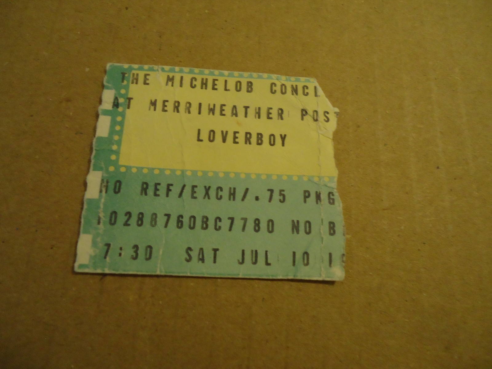 Loverboy concert ticket Merriweather Post Pavillion Columbia MD 7 10 1982