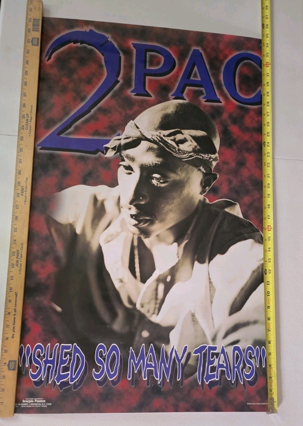 2Pac Tupac Shakur Shed So Many Tears Poster 2000 Original 34×22