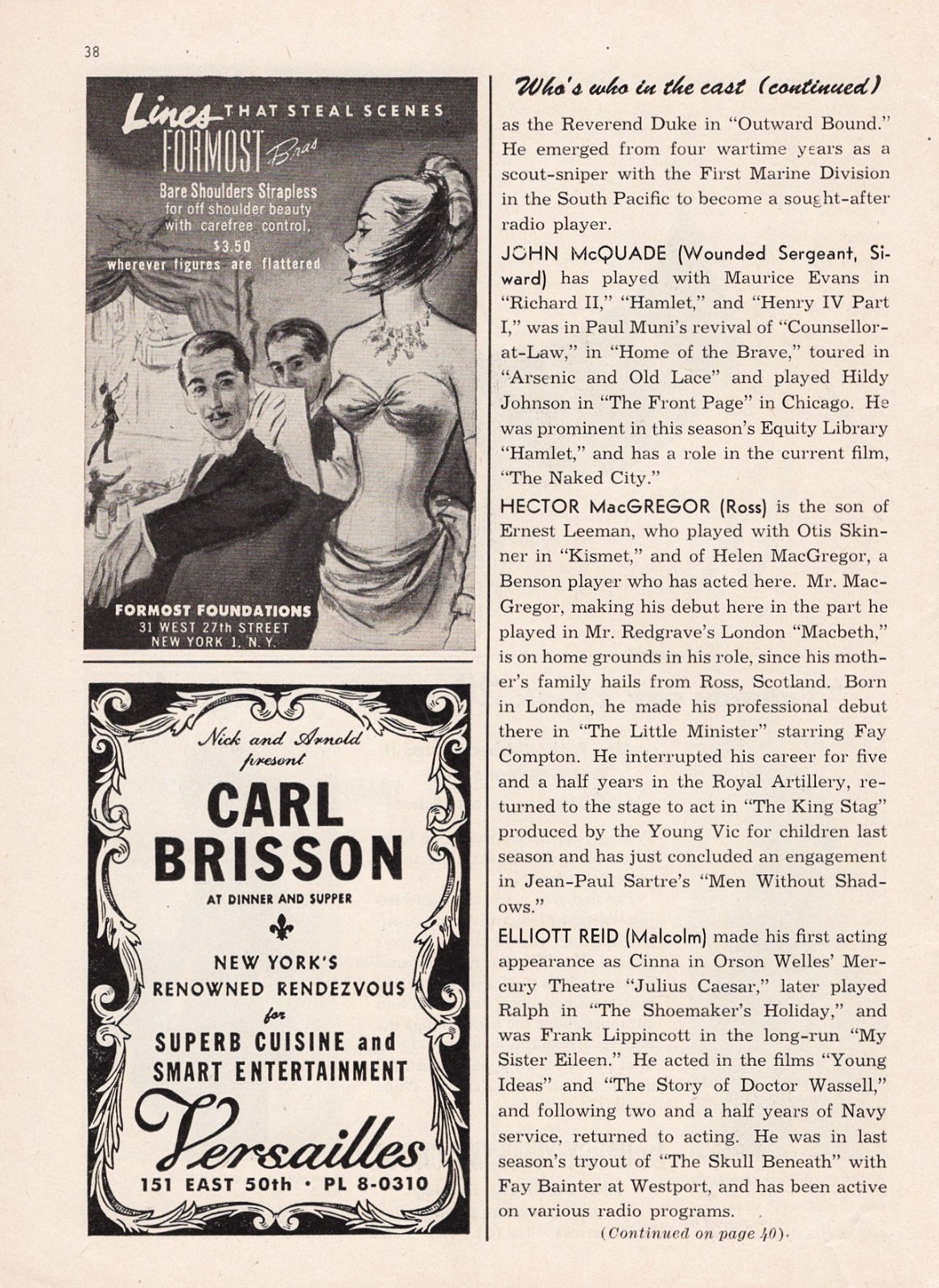 Michael Redgrave “MACBETH” Flora Robson / Julie Harris 1948 Opening Playbill