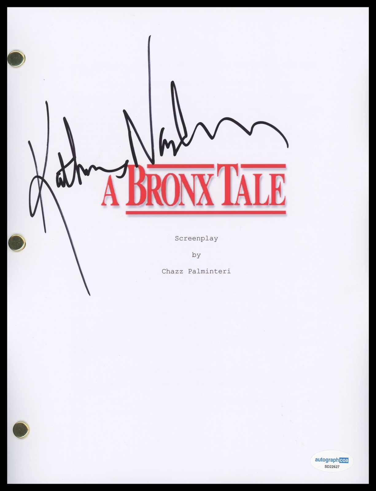 Kathrine Narducci “A Bronx Tale” AUTOGRAPH Signed Full Script Screenplay ACOA
