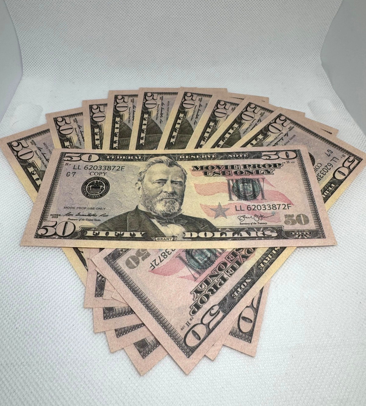 Premium Prop $50 Bills $500 Total – Replica Money (Full Size)