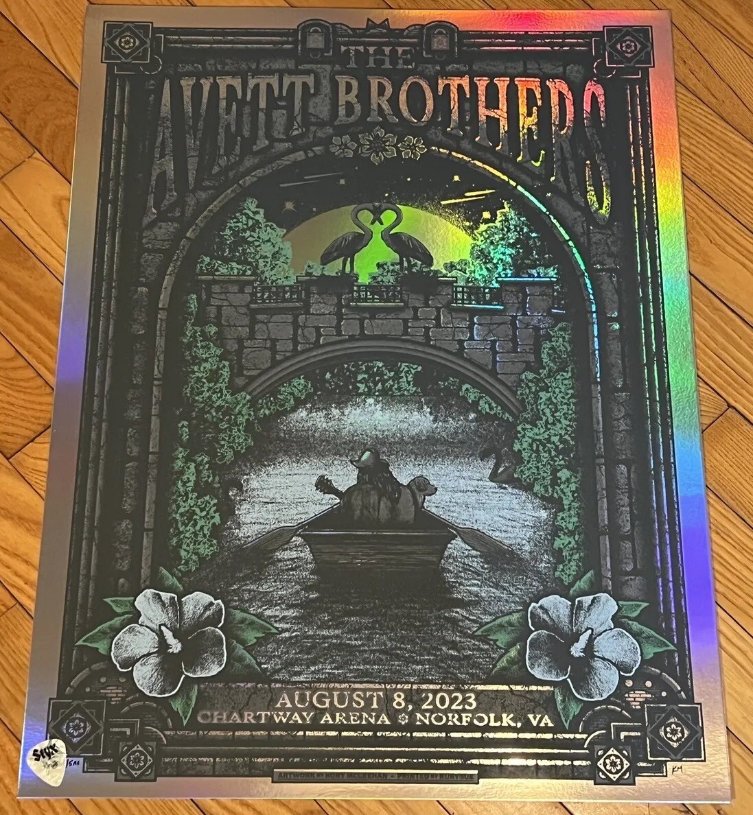 THE AVETT BROTHERS 2023 NORFOLK VA 8/8/23 OFFICIAL FOIL POSTER S/N #x/5