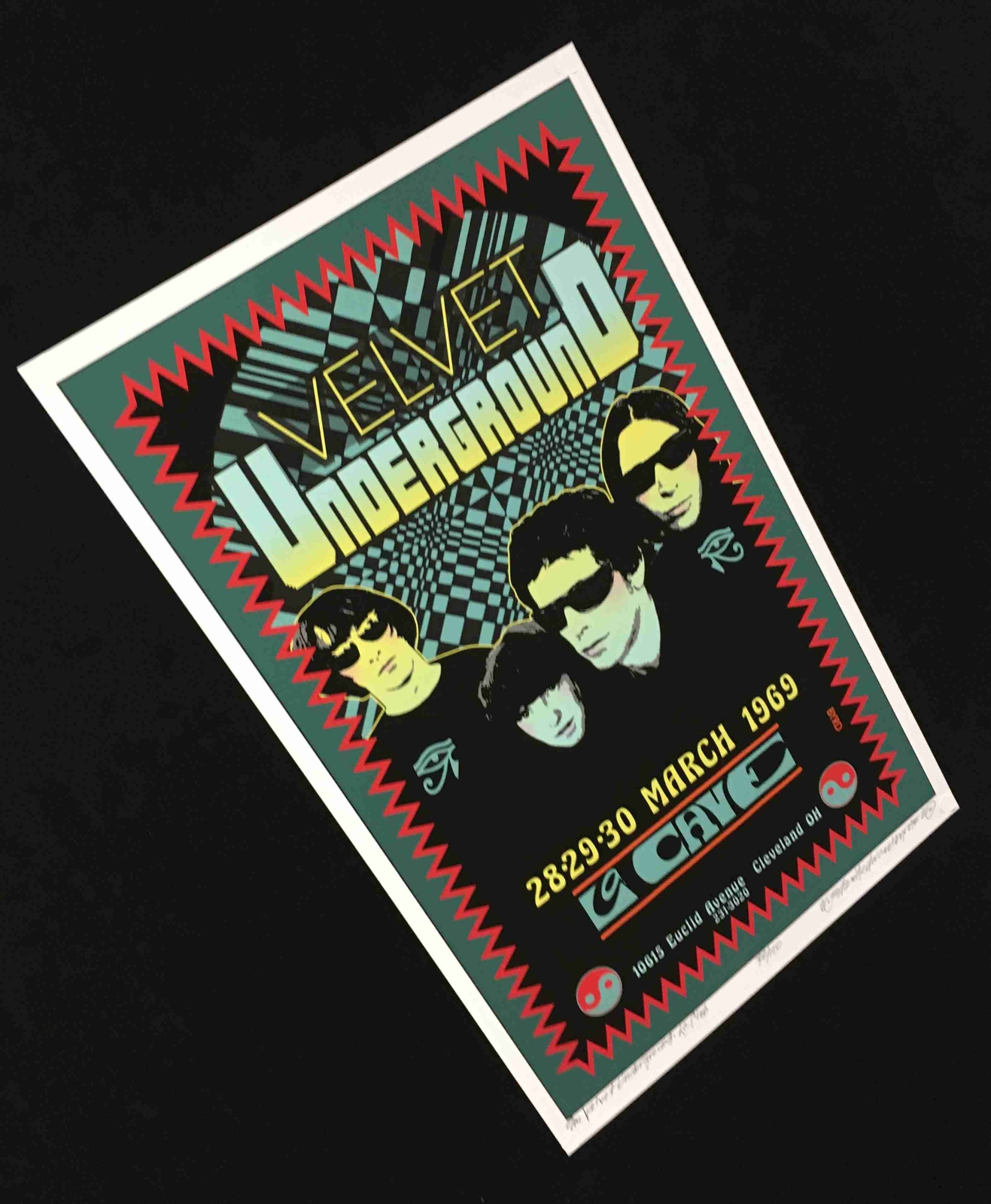 Velvet Underground Poster La Cave 1969 New Artist Edition S/N 100 David Byrd COA
