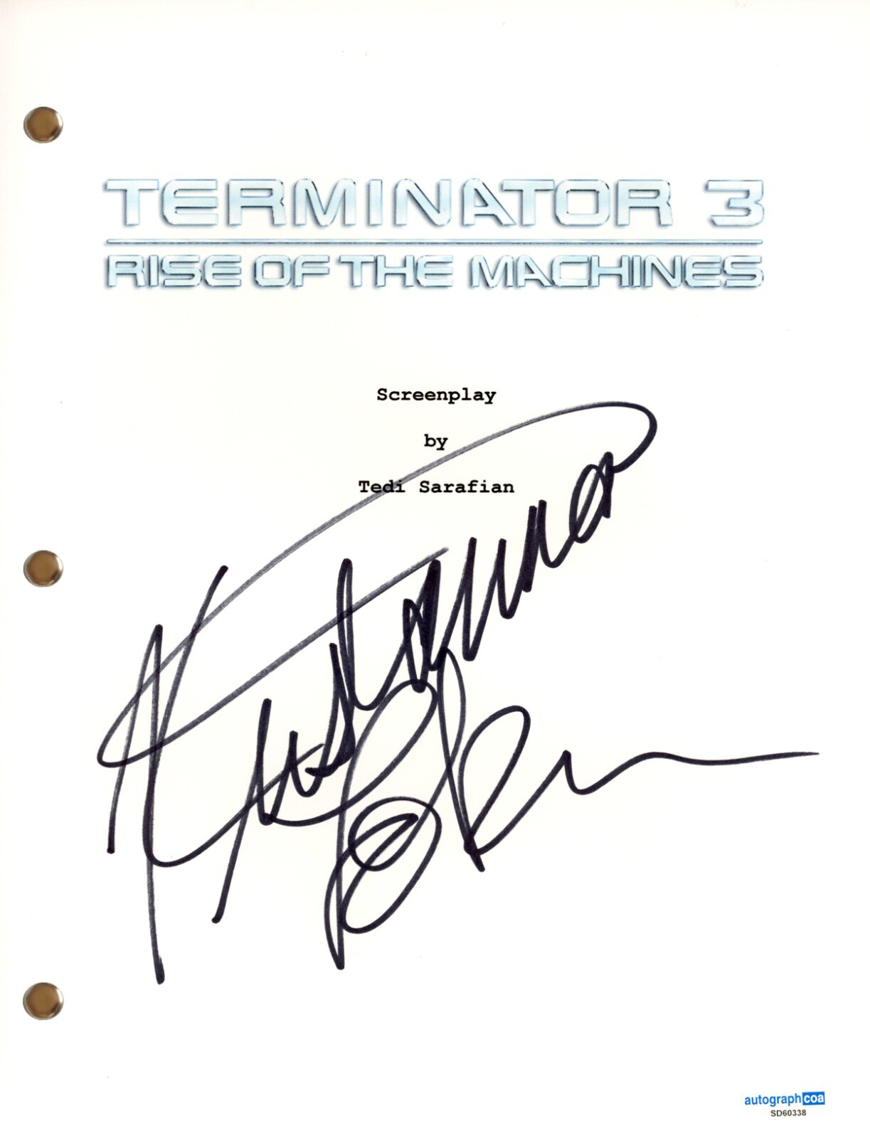 Kristanna Loken “Terminator 3” Signed Autograph Movie Script Screenplay ACOA COA