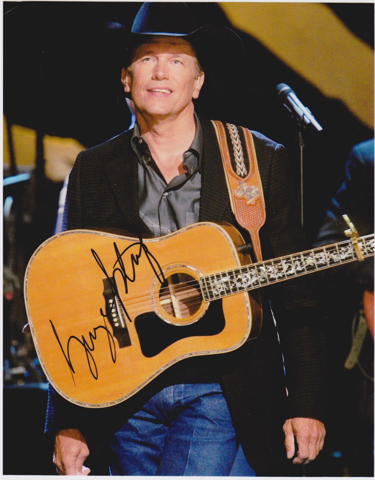 GEORGE STRAIT 8 x 10 REPRINT PHOTO & REPRINT AUTOGRAPH ON GLOSSY PHOTO PAPER