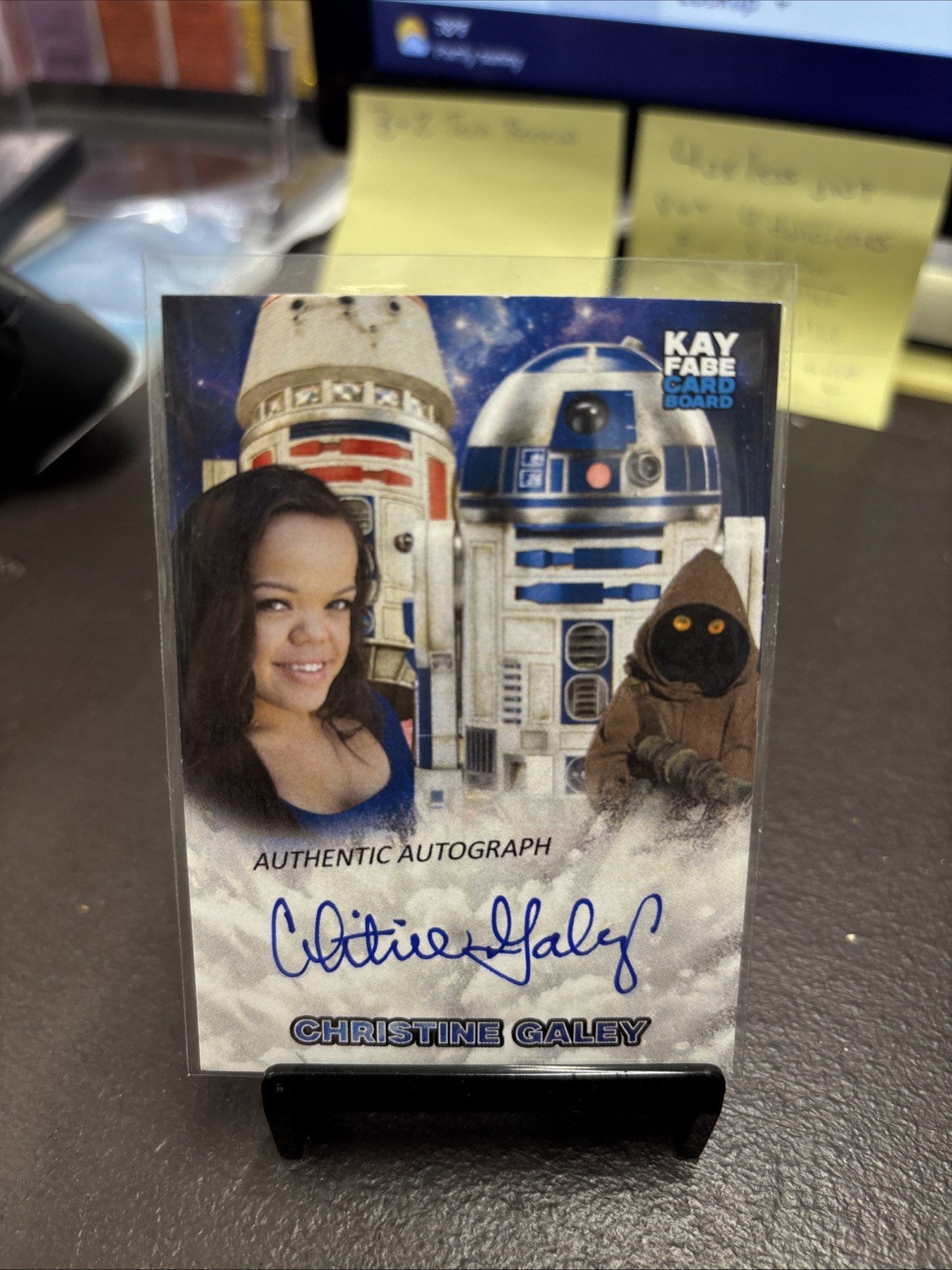 R2D2 Signed Card Christine Galey Auto