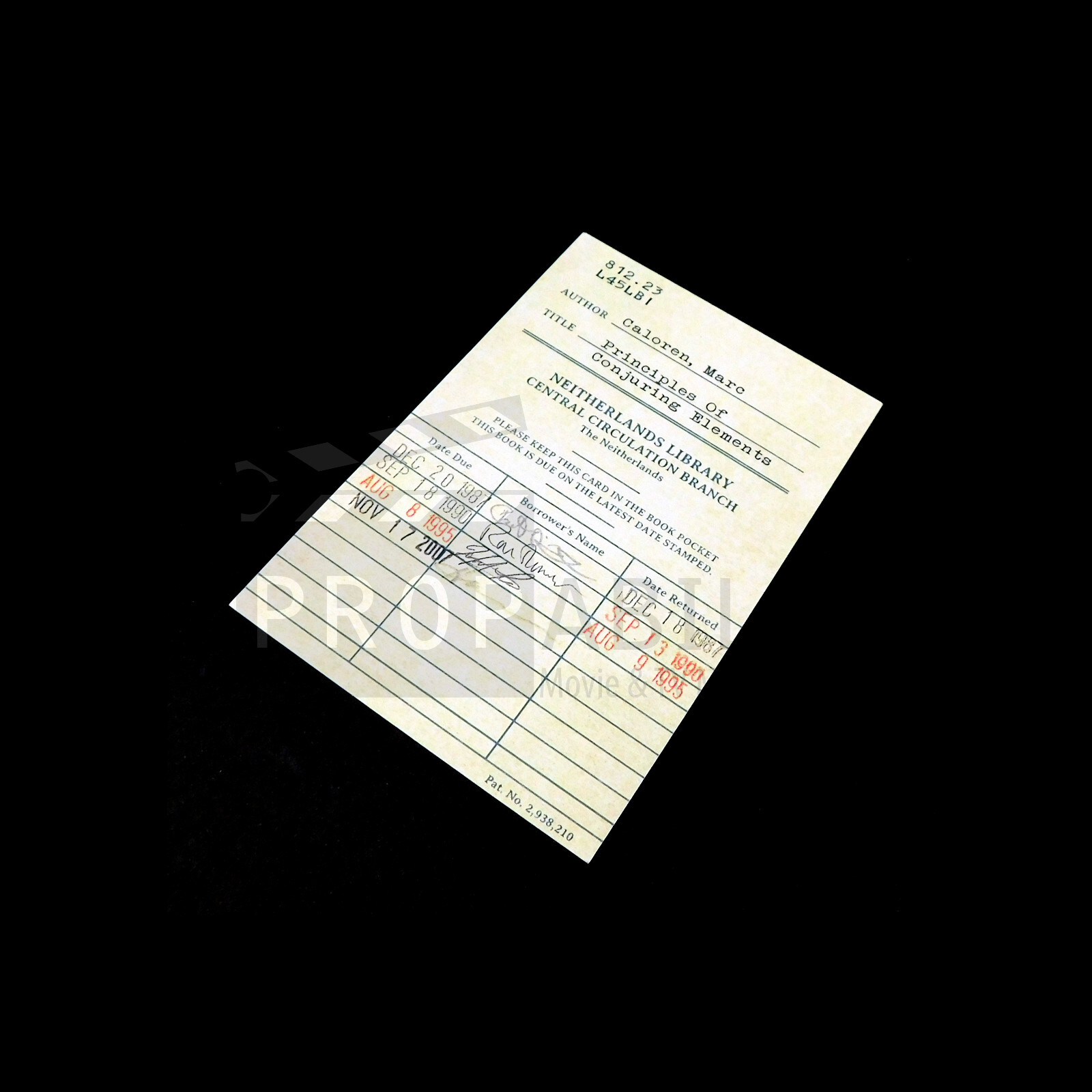 THE MAGICIANS Principles Conjuring Sign Out Card Prop S02E10 (0197-1396)