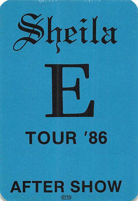 Sheila E Backstage Pass 1986 Blue Cloth After Show Pass Variant