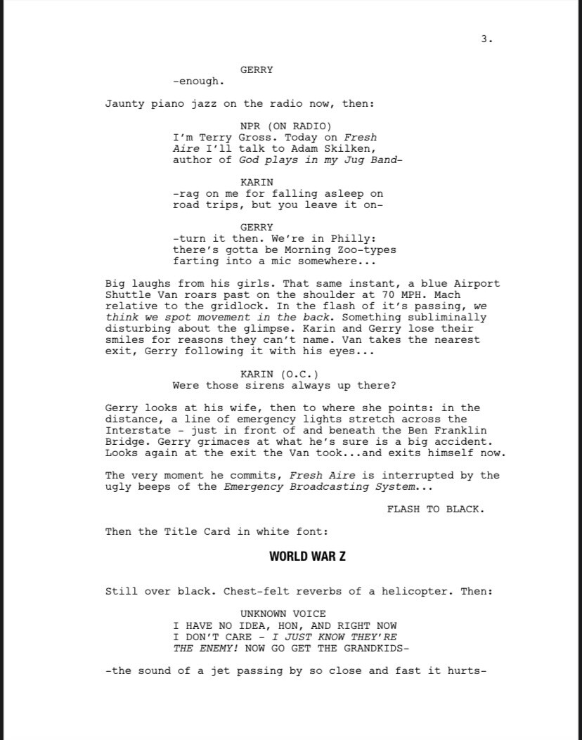 World War Z Screenplay 2010 Draft