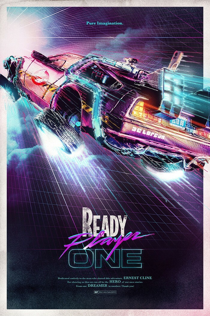 2018 Ready Player One Movie Poster Print 11X17 Wade Watts Back To The Future 🍿