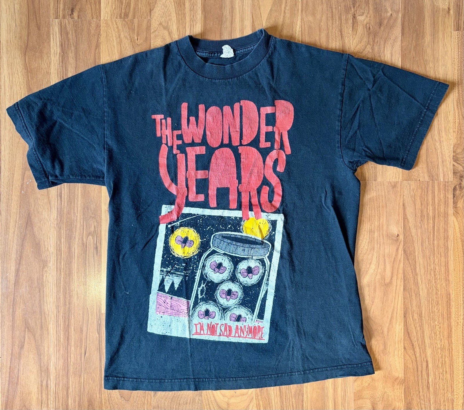 Vintage THE WONDER YEARS Band Shirt Adult Med Black “I’M NOT SAD ANYMORE”