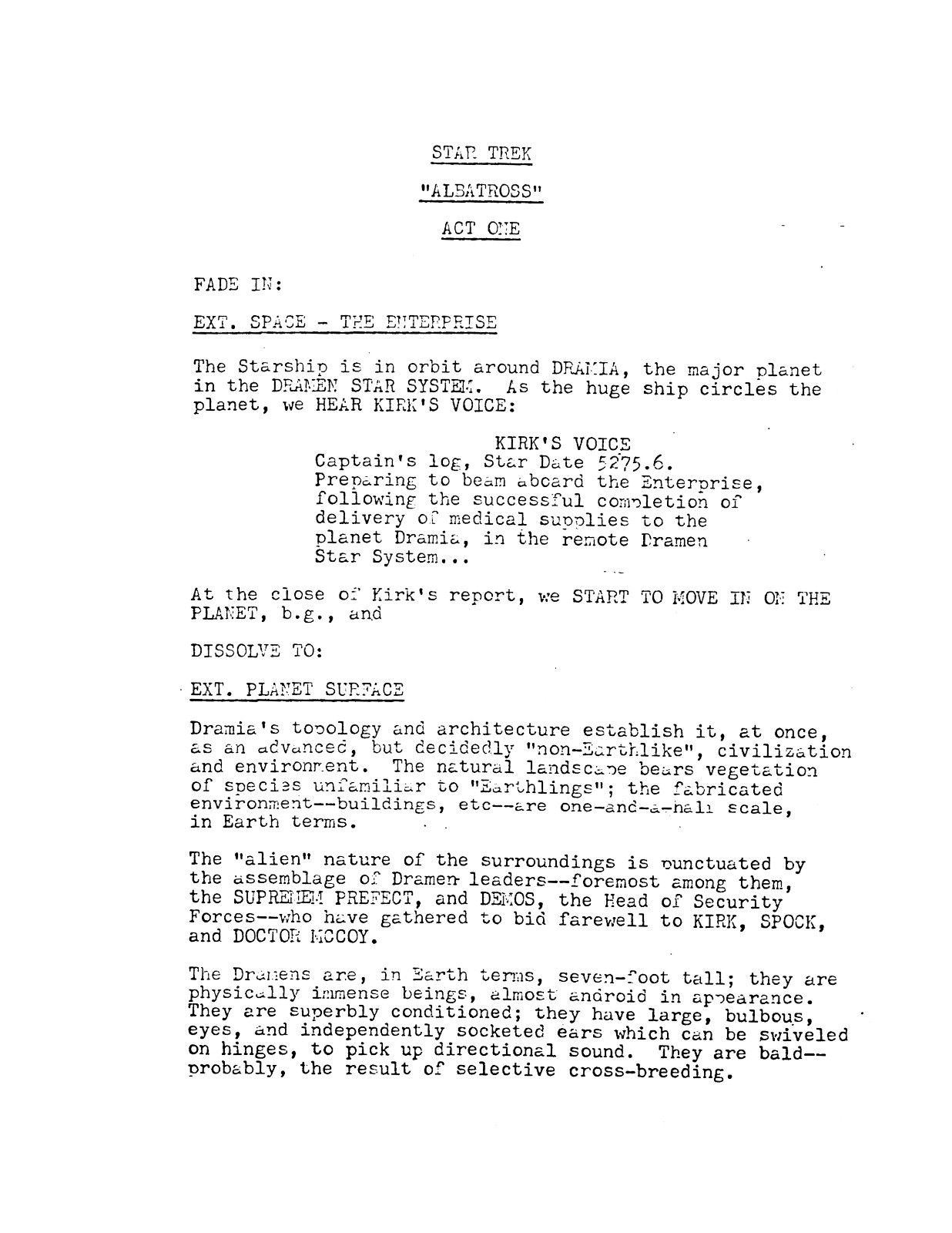 Animated Star Trek “Albatross” Script, Storyboard, Model Sheets – Reprint