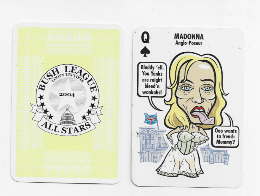 MADONNA Rare 2004 PLAYING CARD (Queen of Spades) from BUSH LEAGUE AllStars deck