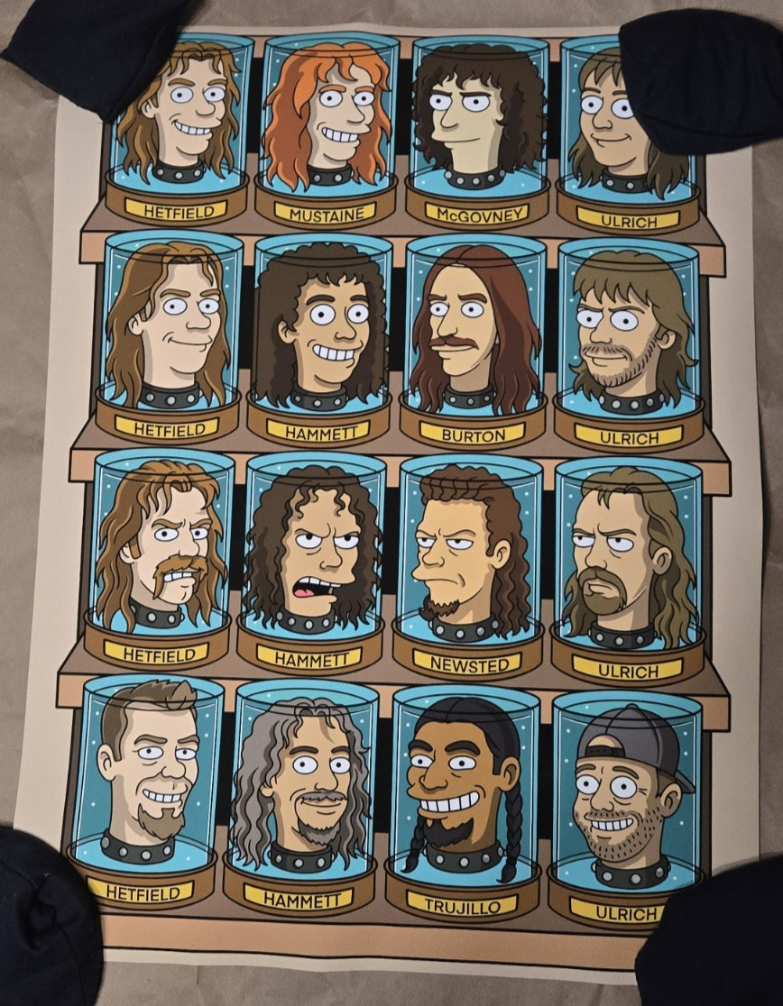 FACES OF METALLICA POSTER – LIMITED EDITION – HAND NUMBERED BY ARTIST # XX/50